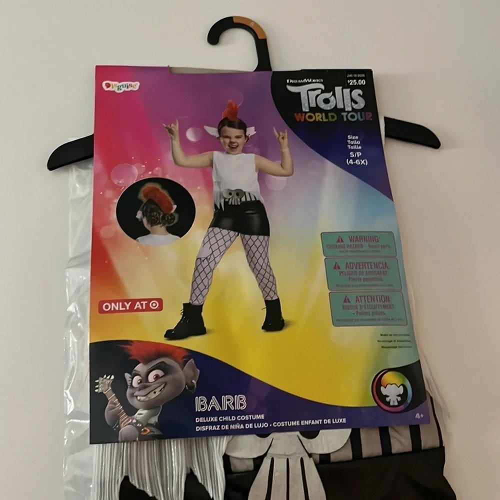Disney Trolls World Tour Girl's Barb DELUXE Halloween Costume Child 4-6X‎ Small